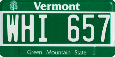 VT license plate WHI657