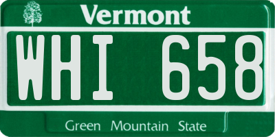 VT license plate WHI658
