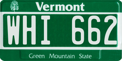 VT license plate WHI662