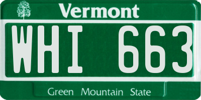 VT license plate WHI663