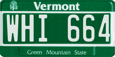 VT license plate WHI664