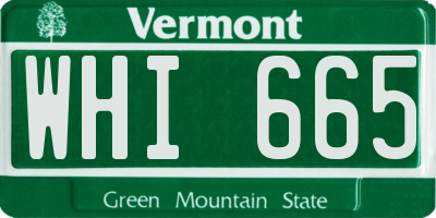 VT license plate WHI665