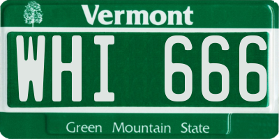 VT license plate WHI666