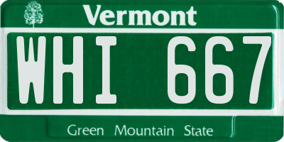 VT license plate WHI667