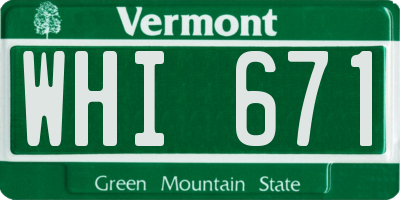 VT license plate WHI671