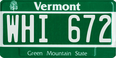 VT license plate WHI672