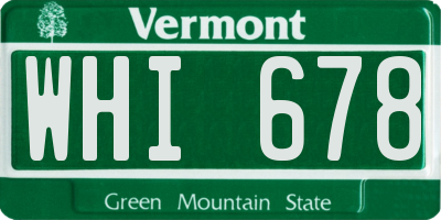 VT license plate WHI678
