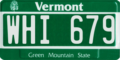 VT license plate WHI679