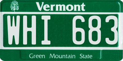 VT license plate WHI683