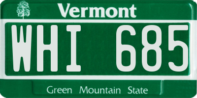 VT license plate WHI685