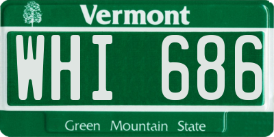 VT license plate WHI686