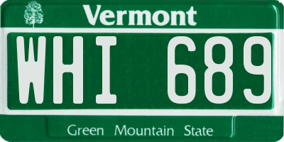VT license plate WHI689
