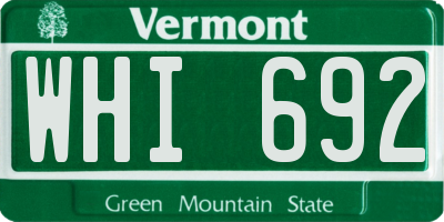 VT license plate WHI692