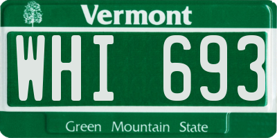 VT license plate WHI693