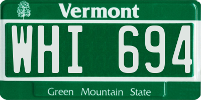 VT license plate WHI694