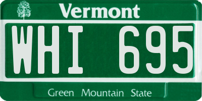 VT license plate WHI695