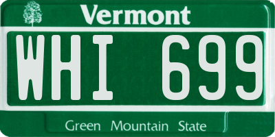 VT license plate WHI699