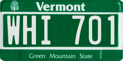 VT license plate WHI701