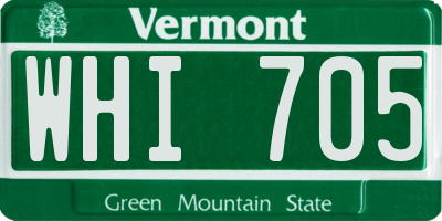 VT license plate WHI705