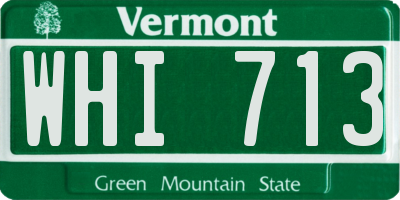 VT license plate WHI713