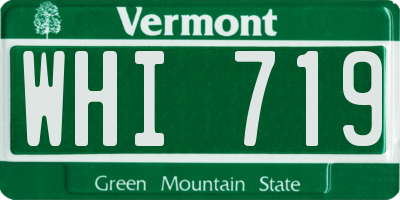 VT license plate WHI719
