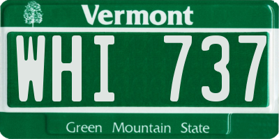 VT license plate WHI737