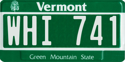 VT license plate WHI741