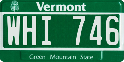 VT license plate WHI746