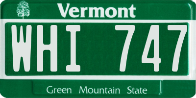 VT license plate WHI747