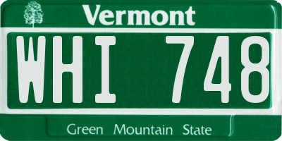VT license plate WHI748