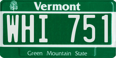 VT license plate WHI751