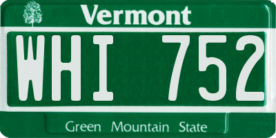 VT license plate WHI752