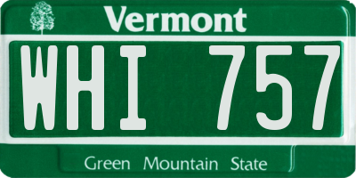 VT license plate WHI757