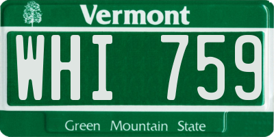 VT license plate WHI759