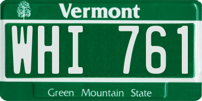 VT license plate WHI761