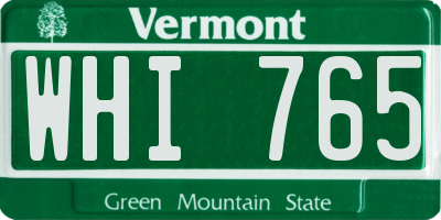 VT license plate WHI765