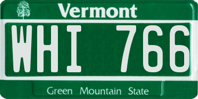 VT license plate WHI766