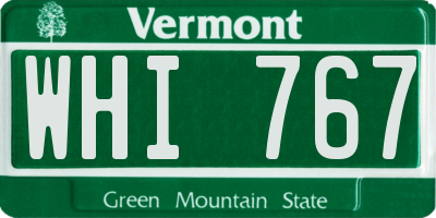 VT license plate WHI767