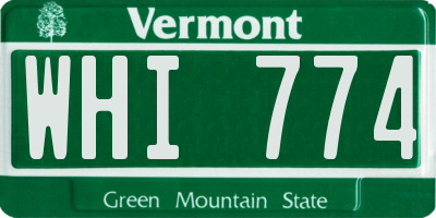 VT license plate WHI774