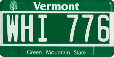 VT license plate WHI776