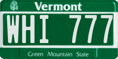 VT license plate WHI777