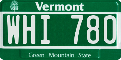 VT license plate WHI780