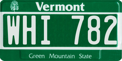 VT license plate WHI782