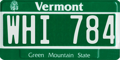 VT license plate WHI784