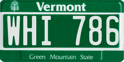 VT license plate WHI786
