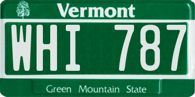 VT license plate WHI787