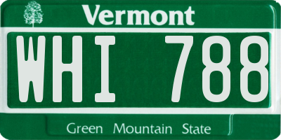 VT license plate WHI788
