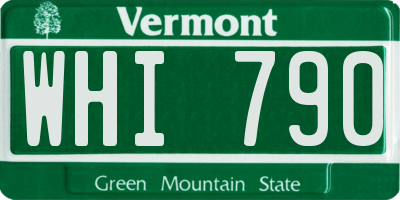 VT license plate WHI790