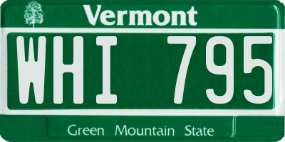 VT license plate WHI795