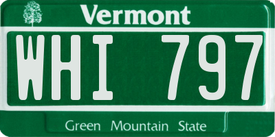 VT license plate WHI797